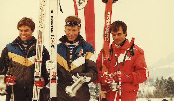 Franz Heinzer (SUI), Pirmin Zurbriggen (SUI), Peter Wirnsberger (AUT). Foto: © copyright!
