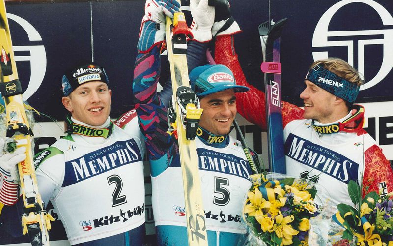 V.l.: Jure Korsir (SLO), Alberto Tomba (ITA), Ole Kristian Furuseth (NOR). Foto: © copyright!