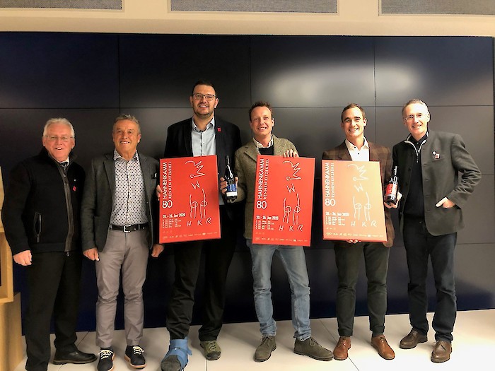 v.l.: Wilfried Leitzinger (KSC Vizepräsident), Max Niedermayr (Präsident Konsortium Südtirol Wein), Hansi Pichler (Präsident IDM Südtirol), Clemens Lageder (Familienweingut Lageder), Harald Cronst (Kellerei Kurtatsch), Michael Huber (KSC Präsident)