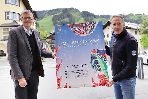 Dr. Klaus Winkler, Bürgermeister der Stadt Kitzbühel und Dr. Michael Huber, KSC Präsident und HKR-Chef (rechts)