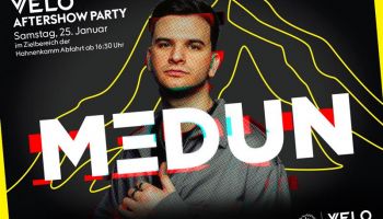 DJ Medun legt im Ziel der Streif auf