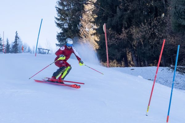 Slalom-Elite trainiert auf dem Ganslern